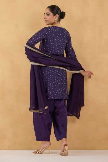 Pooja Popli Bandhej Print Cotton Silk Kurta Salwar Set 