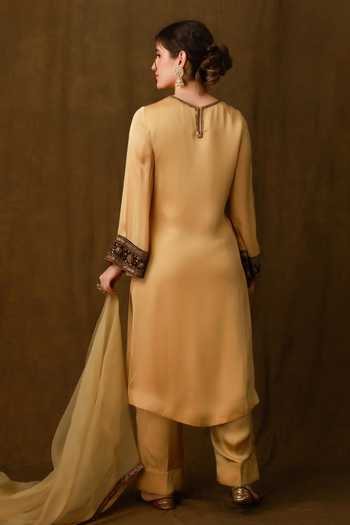 Afriya Viscose Satin Organza Kurta Set