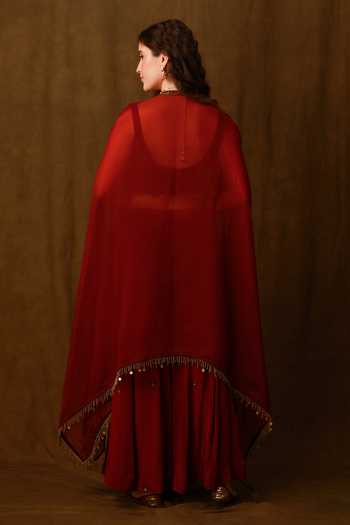 Afriya Sheer Cape Sharara Set