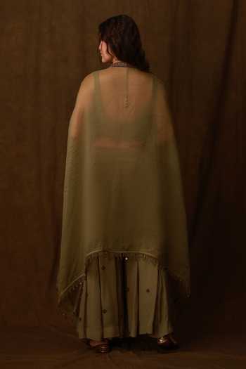Afriya Sheer Cape & Sharara Set