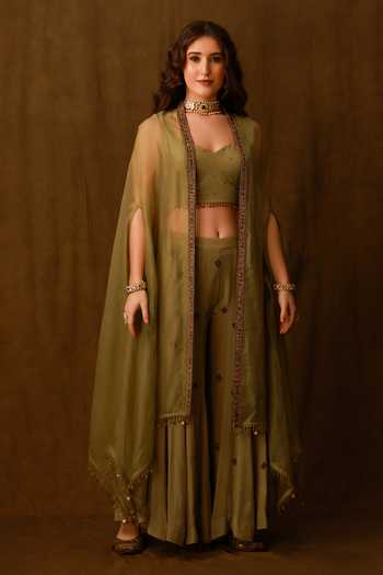 Afriya Sheer Cape & Sharara Set