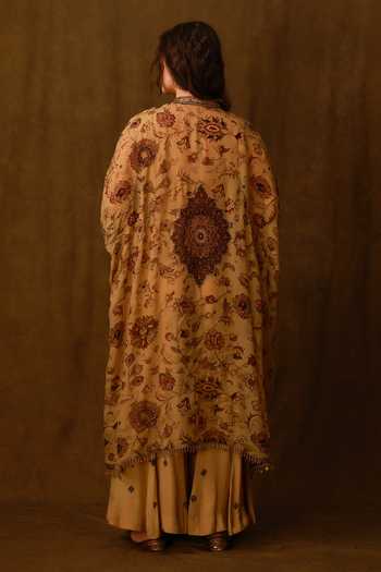 Afriya Embroidered Cape Sharara Set