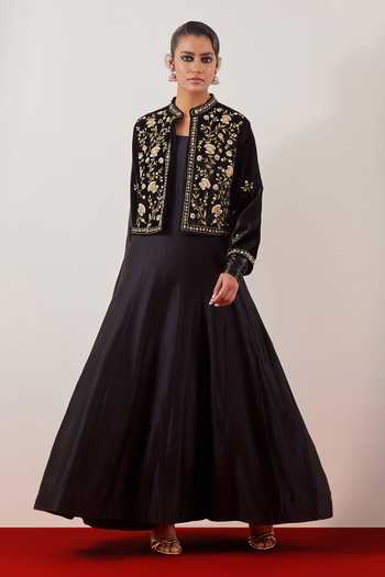 Anantaa By Roohi Embroidered Jacket With Floor Length Anarkali Set