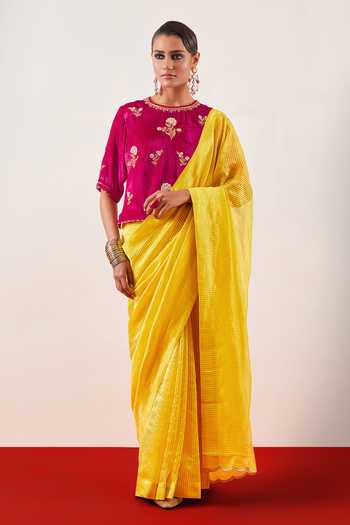 Anantaa By Roohi Chanderi Tissue Saree With Blouse