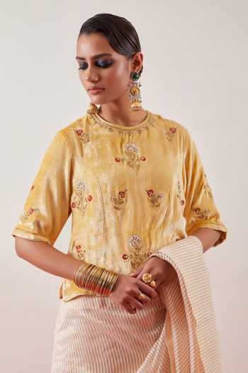 Anantaa By Roohi Cream Embroidered Blouse 