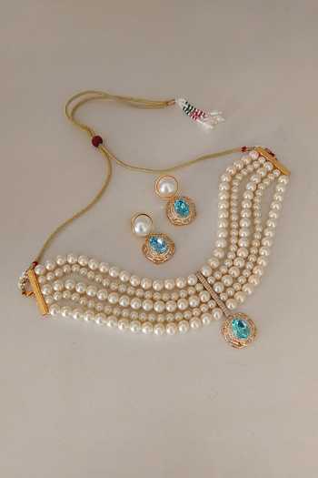 Bblingg Anjorie Crystal & Pearls Necklace Set 