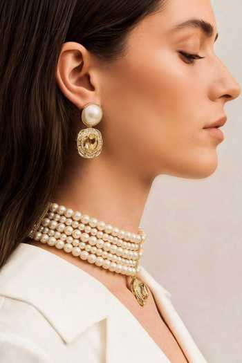 Bblingg Anjorie Crystal & Pearls Necklace Set 