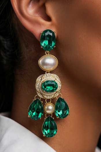 Bblingg Meher Crystal & Pearl Dangler Earrings 