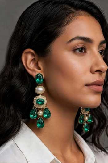Bblingg Meher Crystal & Pearl Dangler Earrings 