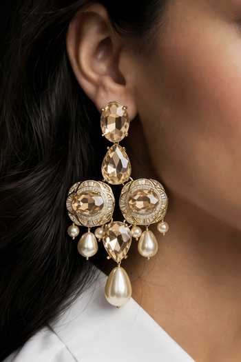 Bblingg Tarana Pearl & Crystal Dangler Earrings 