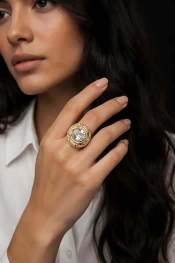 Bblingg Tarana Crystal & American Diamond Ring 
