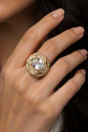 Bblingg Tarana Crystal & American Diamond Ring 