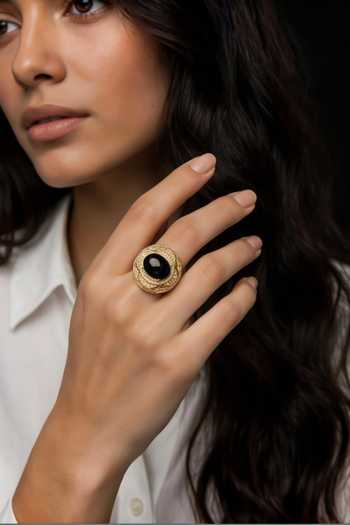 Bblingg Tarana Crystal & American Diamond Ring 