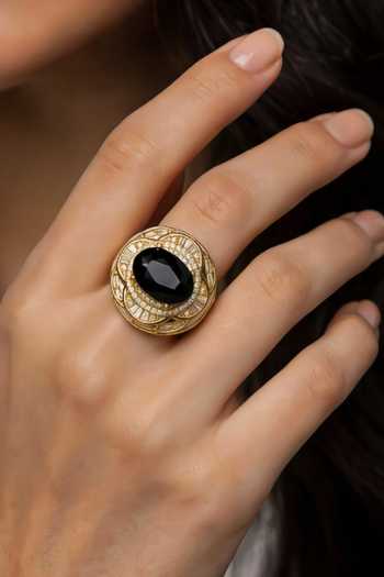 Bblingg Tarana Crystal & American Diamond Ring 