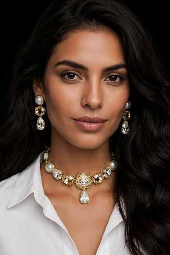 Bblingg Ishna Crystal & Pearl Necklace Set 