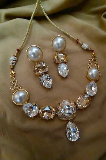 Bblingg Ishna Crystal & Pearl Necklace Set 