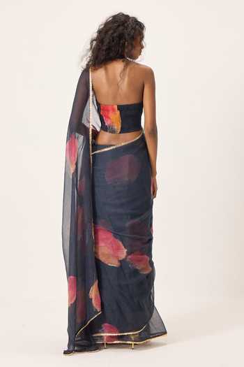 Kharakapas Cherine Floral Painted Saree With Blouse 