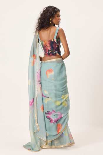 Kharakapas Helen Floral Painted Saree