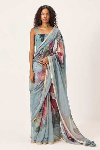 Kharakapas Feirosa Floral Painted Saree 