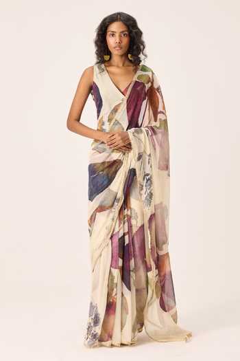 Kharakapas Elea Floral Painted Saree 