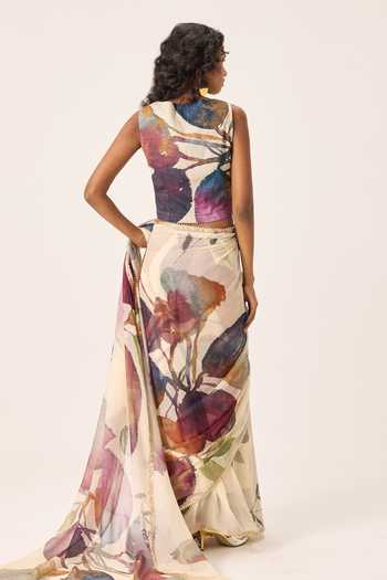 Kharakapas Elea Floral Painted Saree 