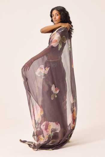 Kharakapas Inara Floral Painted Saree 