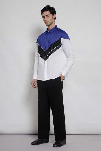Lacquer Embassy White Cotton Satin The Mayfair Shirt Online at Aza Fashions Lacquer Embassy_White Cotton Satin The Mayfair Shirt _Online_at_Aza_Fashions