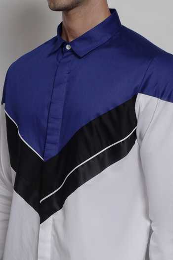 Shop Lacquer Embassy White Cotton Satin The Mayfair Shirt Online at Aza Fashions Shop_Lacquer Embassy_White Cotton Satin The Mayfair Shirt _Online_at_Aza_Fashions