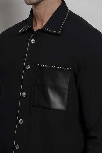 Shop Lacquer Embassy Black The Kensington Shacket Online at Aza Fashions Shop_Lacquer Embassy_Black The Kensington Shacket _Online_at_Aza_Fashions