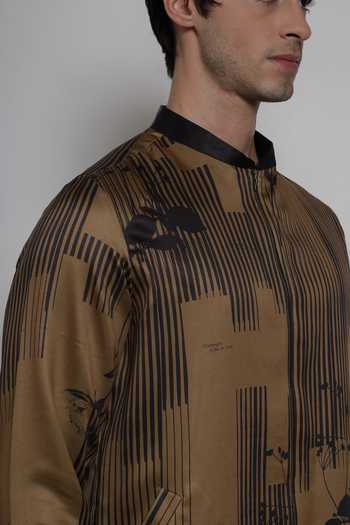 Shop Lacquer Embassy Gold Satin The Club Room Shacket Online at Aza Fashions Shop_Lacquer Embassy_Gold Satin The Club Room Shacket _Online_at_Aza_Fashions