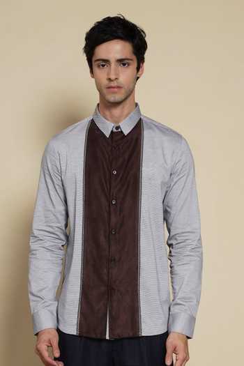 Lacquer Embassy The Quiet Table Panelled Shirt 