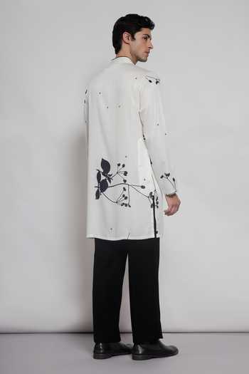 Shop Lacquer Embassy Black Cotton, Viscose, Rayon Mehr Bundi And Kurta Set Online at Aza Fashions Shop_Lacquer Embassy_Black Cotton, Viscose, Rayon Mehr Bundi And Kurta Set _Online_at_Aza_Fashions