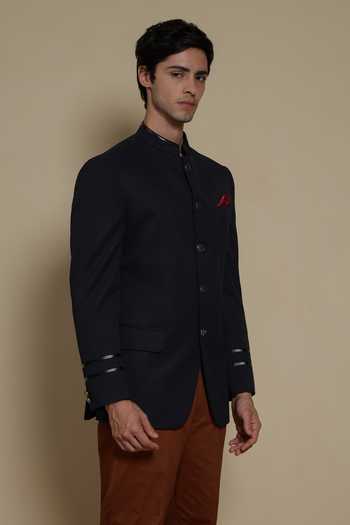 Buy Lacquer Embassy Navy Suroor Bandhgala And Trouser Set Online at Aza Fashions Buy_Lacquer Embassy_Navy Suroor Bandhgala And Trouser Set _Online_at_Aza_Fashions