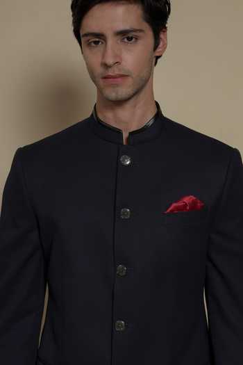 Buy Lacquer Embassy Navy Suroor Bandhgala And Trouser Set Buy_Lacquer Embassy_Navy Suroor Bandhgala And Trouser Set