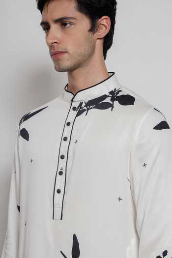 Lacquer Embassy Black Cotton, Viscose, Rayon The Saaz Printed Kurta Set Online at Aza Fashions Lacquer Embassy_Black Cotton, Viscose, Rayon The Saaz Printed Kurta Set _Online_at_Aza_Fashions