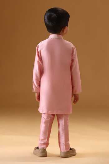 Minikin Rose Embroidered Nehru Jacket Set 