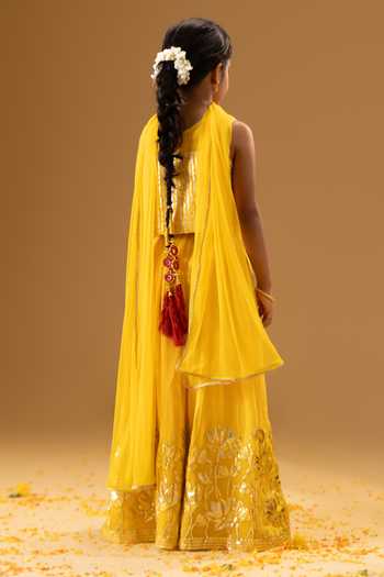 Minikin Lotus Gota Embroidered Lehenga Set 