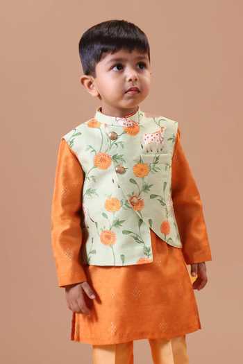 Buy Minikin Green , Cotton, Chanderi Pichwai Print Nehru Jacket And Kurta Set Online at Aza Fashions Buy_Minikin_Green , Cotton, Chanderi Pichwai Print Nehru Jacket And Kurta Set _Online_at_Aza_Fashions