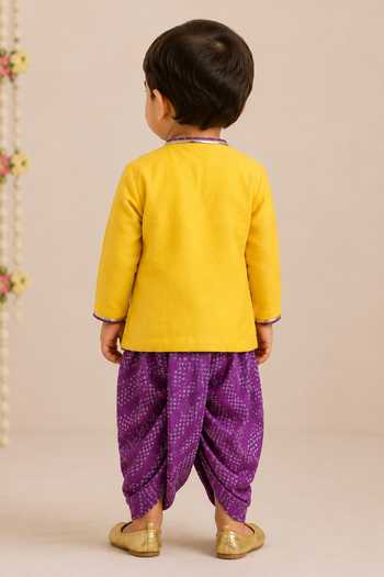 Minikin Sleeping Krishna Kurta With Printed Dhoti Pant 