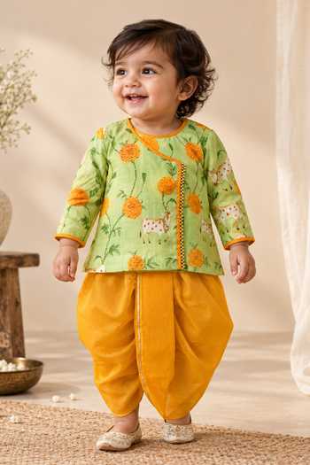Minikin Pichwai Angarkha Kurta With Dhoti Pant 