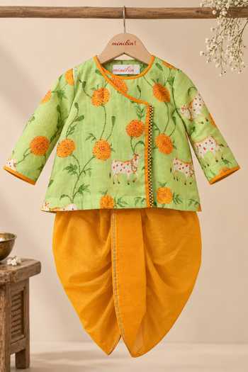 Minikin Pichwai Angarkha Kurta With Dhoti Pant 