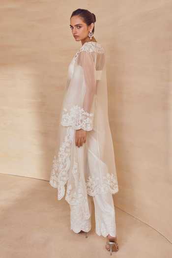 Pankaj & Nidhi Bloom Pearl Mist Kurta Set 