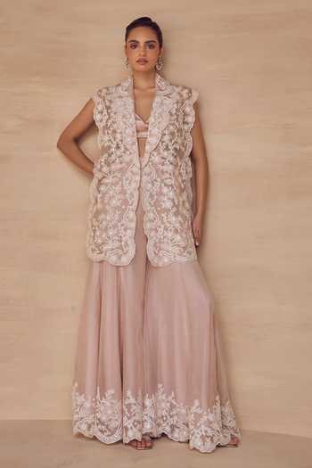 Pankaj & Nidhi Roserie Embroidered Jacket Sharara Set 