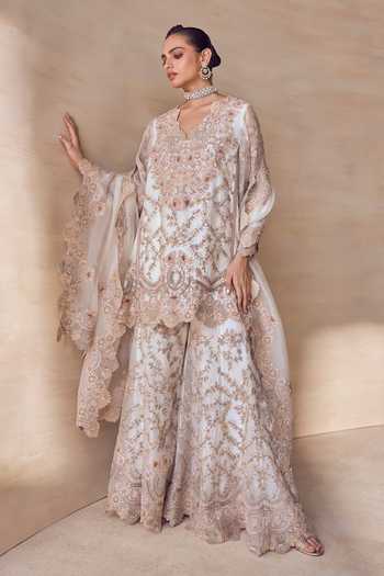 Pankaj & Nidhi Seravelle Fleur Embroidered Sharara Set 