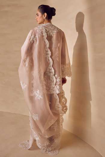 Pankaj & Nidhi Bloom Champagne Petal Kurta Set