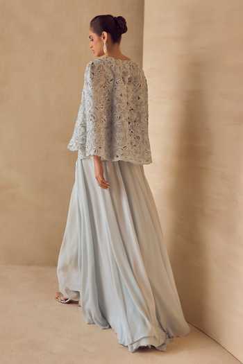 Pankaj & Nidhi Frosted Nacre Jacket Sharara Set