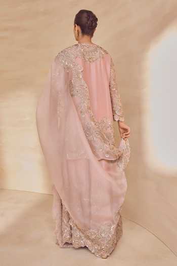 Pankaj & Nidhi Blushwood Sequined Kurta Sharara Set