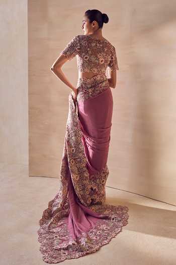 Pankaj & Nidhi Camellia Pre-Draped Saree With Blouse