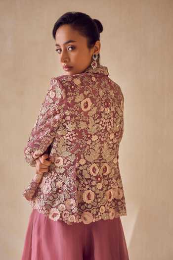 Pankaj & Nidhi Mulberry Bloom Jacket Sharara Set
