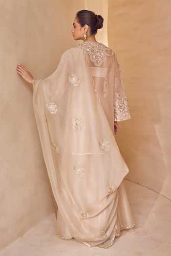 Pankaj & Nidhi Eira Floral Embroidered Kurta Sharara Set